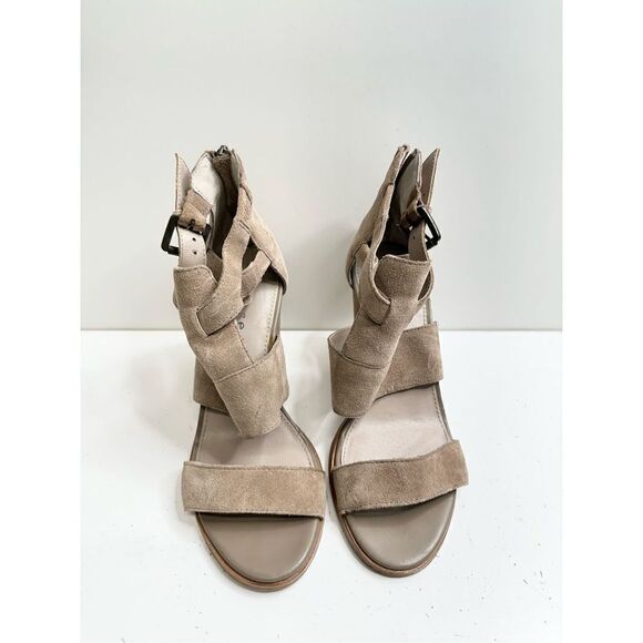 Indigo Nordstrom Sandals Womens Size 5.5 Tan Hinge Cora Block Heel Ankle Strap - Picture 3 of 8